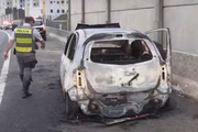Nissan March queimado possivelmente usada pelos suspeitos foi encontrado