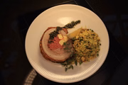 Porchetta com farofa de maracujá do Norton