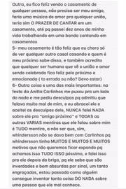 Disse que nunca foi amiga dele
