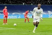 Vinícius Jr. em campo pelo Real Madrid