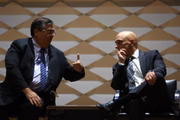 ministro da Justiça e Segurança Pública, Flávio Dino, e Alexandre de Moraes, ministro do STF