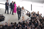 O presidente da República, Luiz Inácio Lula da Silva (PT), a primeira-dama do Brasil, Janja, e ministros participam da posse de Geraldo Alckmin como ministro da Indústria e Comércio