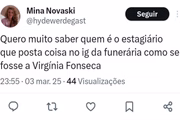 Print das críticas feitas contra Virginia Fonseca no Twitter