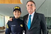 Primeira-dama, Michelle Bolsonaro, e o presidente Jair Bolsonaro 