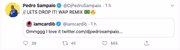O cantor a respondeu, em inglês, a chamando para "dropar" o remix