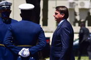 Brasília, Distrito Federal, Brasil – 20/01/2021 - O Presidente da República, Jair Bolsonaro, participa da Cerimônia Comemorativa do 80° aniversário do Comando da Aeronáutica”, na Base Aérea de Brasília. 