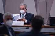 Ministro da Saúde, Marcelo Queiroga, na CPI da Covid, no Senado Federal