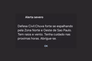 Alerta da Defesa Civil emitido nesta terça-feira (25/2)