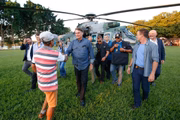 Bolsonaro e Comitiva desceram de helicóptero no Estádio Divino Boró, em Terezópolis (GO), no dia 9/6