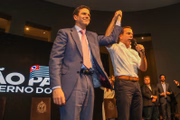 Presidente do PSDB, Bruno Araújo, durante evento em que João Doria anunciou que renunciaria ao governo de São Paulo para disputar o Planalto