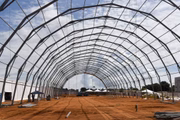 Construção do hospital de campanha de Águas Lindas de Goiás, com 200 leitos