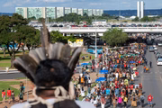 Protesto de indígenas em Brasília