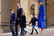 Chegada da família de Gales à Capela de Jorge, no Castelo de Windsor