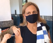 A professora Marise Pereira foi ao posto receber a segunda dose da vacina