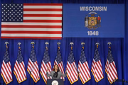 Kamala Harris em dircuso como canditada a presidente dos EUA, Wisconsin - Metrópoles 