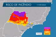 Risco de incêndio no estado de SP em 17/9
