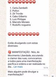 Zambelli convoca ato em grupo de deputados da oposição
