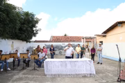 Prefeito de Boqueirão, José Marcos de Freitas, foi presencialmente à escola sancionar o PL