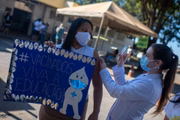 Vacinação de professores no Guará, Distrito Federal