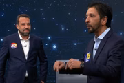 Guilherme Boulos e Ricardo Nunes no debate da Band