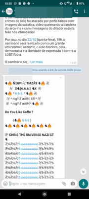 Grupo de WhatsApp foi invadido e hackers enviaram símbolos nazistas