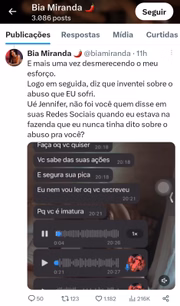 Bia Miranda revela momento em que foi ameaçada por Jenny com uma faca