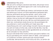 Íntegra do texto publicado por Rafaela