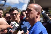 Ministro-chefe da Casa Civil, Onyx Lorenzoni, chegou à Marcha para Jesus, no Eixo Monumental, por volta das 10h deste sábado (10/08/2019)