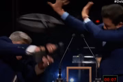 Cadeirada de Datena em Pablo Marçal durante debate vira meme; confira