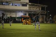Equipe comemora o gol de Aldo, o único da partida