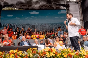 Lula e Boulos em ato de campanha no Campo Limpo, na zona sul de SP