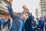O presidente Lula ao lado do prefeito e candidato à reeleição em Diadema, José de Filippi Jr. (PT)