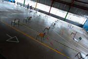 Na Escola Municipal Bárbara de Sousa Morais, em Goiânia, o movimento foi tranquilo neste primeiro dia de vacinação de idosos acima de 85 anos