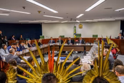 Presidente do STF, Luís Roberto Barroso fala durante a sessão