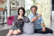 Denise Fraga e Domingos Montagner, protagonistas do filme "De onde eu te vejo", durante entrevista na capital paulista