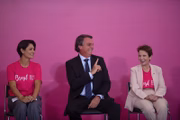 A primeira-dama Michelle Bolsonaro, o presidente Jair Bolsonaro e a ex-ministra da Agricultura, Tereza Cristina