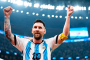 Lionel Messi right winger of Argentina and Paris Saint-Germain celebrates the third goal of his team during the FIFA World Cup Qatar 2022 semi final match between Argentina and Croatia at Lusail Stadium on December 13, 2022 in Lusail City, Qatar. (Photo by Jose Breton/Pics Action/NurPhoto via Getty Images)