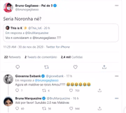 Marquezine brinca com Gagliasso e Ewbank sobre o "Surubão de Noronha"