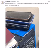 Celulares roubados durante o show de Alok