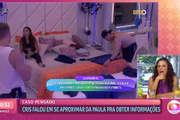 Paula assiste no Mais Você a vídeo de Cristian tramando se aproximar dela para obter informações no BBB23 - Metrópoles