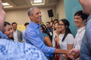 Em sua fala, Obama também fez comentários sobre a polarização política e o uso das mídias sociais para espalhar fake news