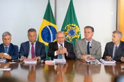 Ele conduziu a reunião com ministros