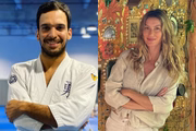 Gisele Bündchen e o namorado, Joaquim Valente. Ele é brasileiro