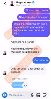 Print da conversa entre Tiago Ramos e Arthur Mondelo