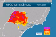 Risco de incêndio estado de SP em 28/9