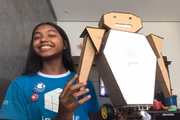 A estudante do 7º ano, Vitoria Machado, 13, participa do projeto Include desde 2020