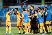 Elenco do Jacaré celebra gol na partida