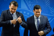 Presidente Jair Bolsonaro e o então ministro Sergio Moro
