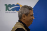 O ministro da Defesa, Walter Braga Netto, durante lançamento do “Painel do Fogo”, nova plataforma criada pelo Censipam (Centro Gestor e Operacional do Sistema de Proteção da Amazônia)