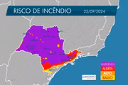 Risco de incêndio estado de SP em 25/9